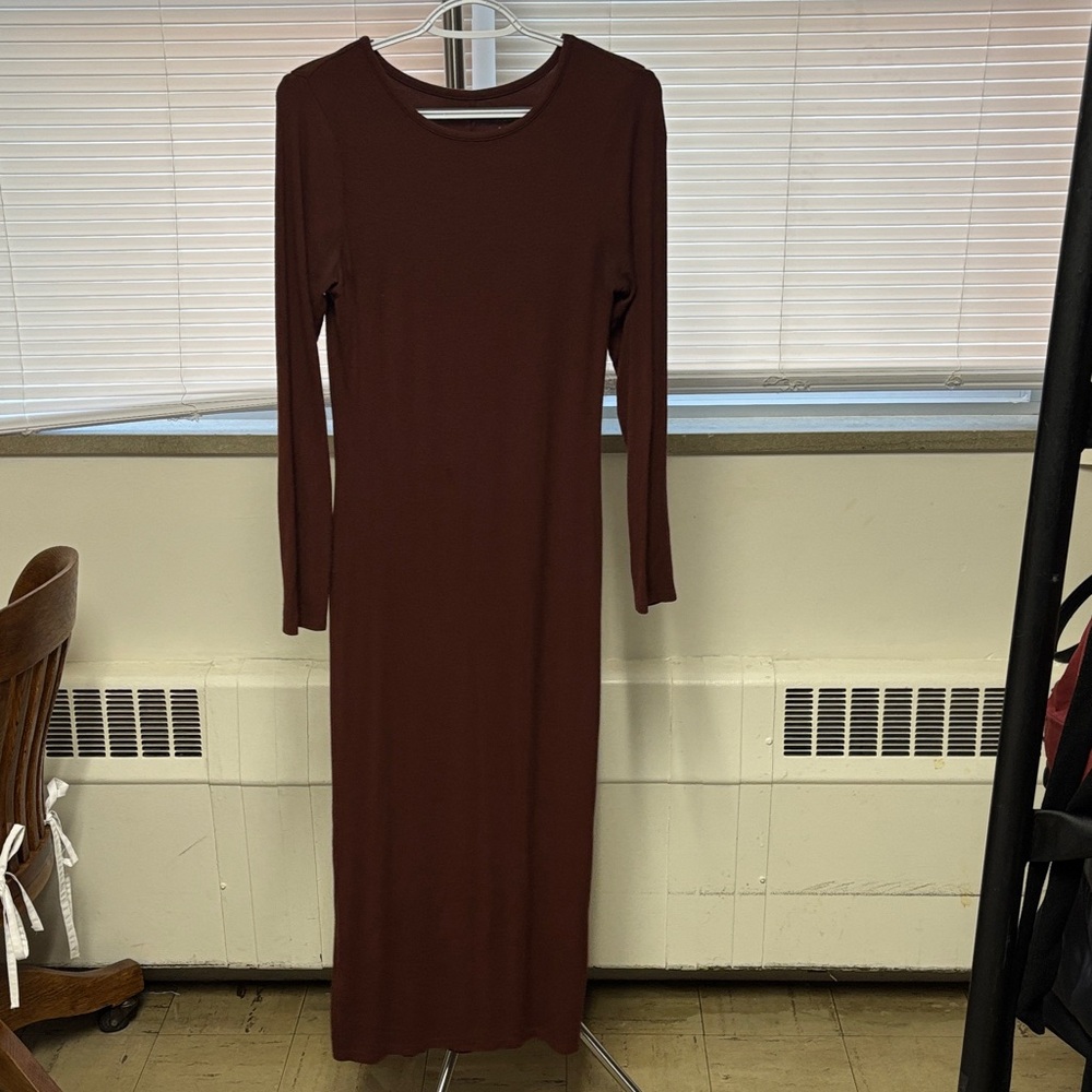 a new day Rich Brown Long Sleeve Dress
